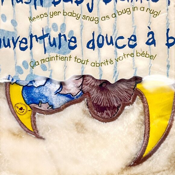 NEW Boyds Bears Collection Plush Baby Blanket Moon Embroidery Yellow 30" X 45" - Picture 6 of 9